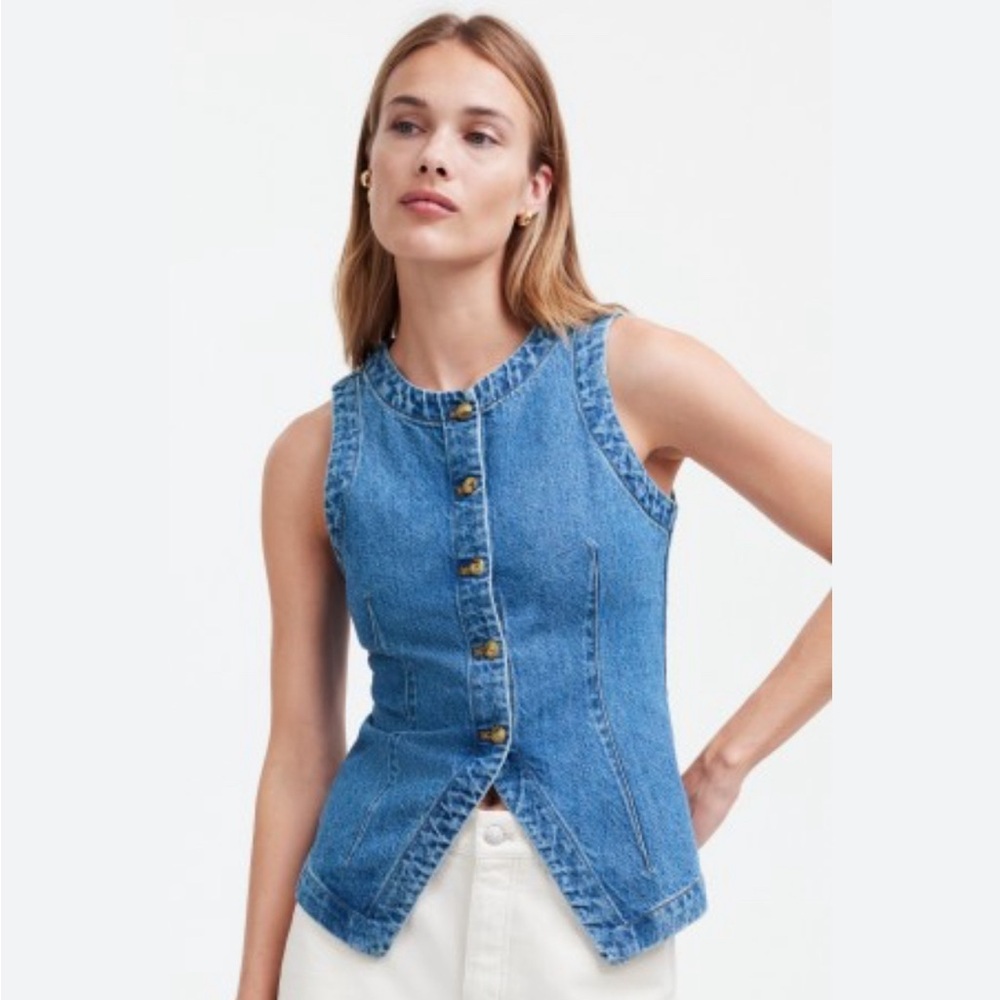 Madewell Blue Denim Sleeveless Top
